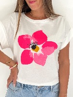 Tee shirt Fleur (rose)