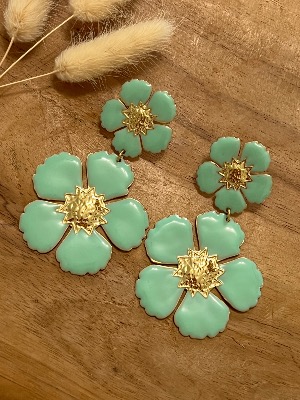 Boucles d’oreilles Anna (vert d’eau)