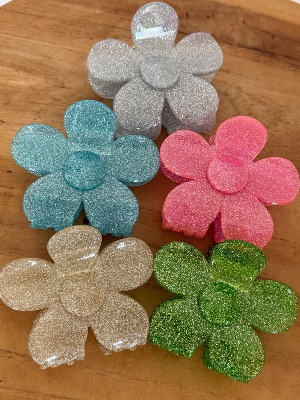 Pince fleur pailletée