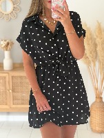Robe Romane (noire à pois)