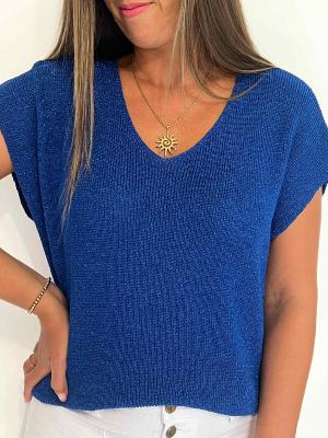 Top Capucine (bleu roi)