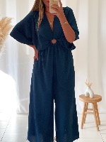Combi pantalon Léa (bleu canard)