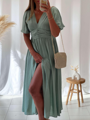 Robe Emeline (vert d’eau)
