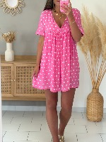 Robe combi Evangeline (rose) 