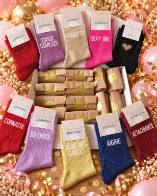 Calendrier de l’Avent 24 cases chaussettes à paillettes (mix)