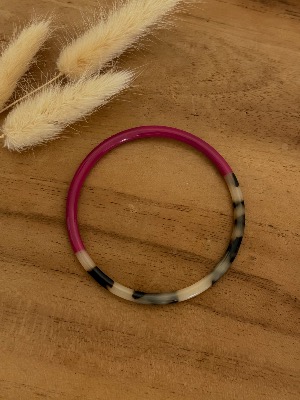 Bracelet Aurore (fushia/léopard)