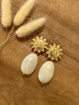 Boucles d’oreilles Léonore (blanches)