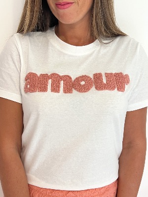 Tee shirt Amour (vieux rose)