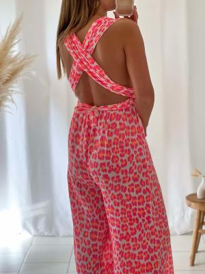 Combi pantalon Isys (Léopard Rose)