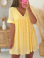 Robe combi Evangeline (jaune) 