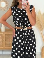 Robe Ornella (noire à pois) 