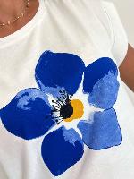 Tee shirt Fleur (bleu)