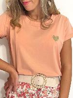 Tee shirt Heart (rose corail)