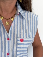 Blouse Olympe (bleu)