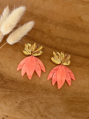Boucles d’oreilles Carole (corail)