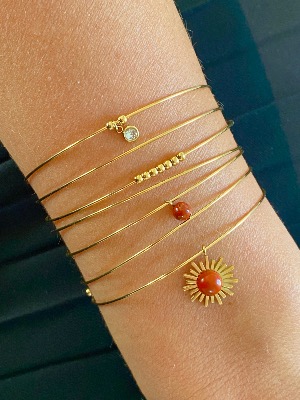Bracelet semainier perle (ocre)