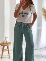 Pantalon Chloé (vert céladon)