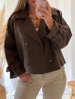 Manteau Trench court Côme (chocolat)