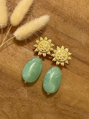 Boucles d’oreilles Léonore (vertes)