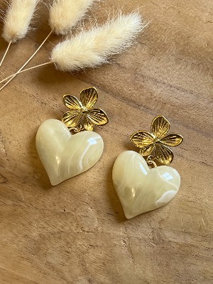 Boucles d’oreilles Alizéa (beige)