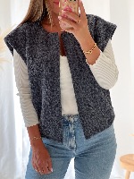 Gilet Alba (bleu chiné)