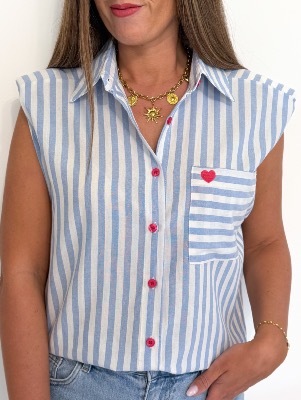 Blouse Olympe (bleu)