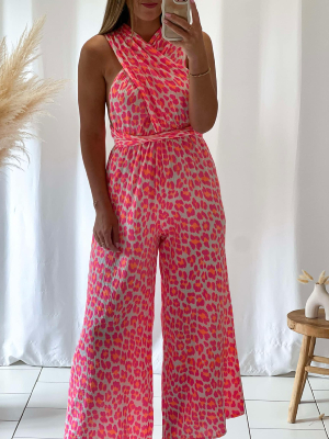 Combi pantalon Isys (Léopard Rose)