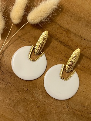 Boucles d’oreilles Camille (blanches)