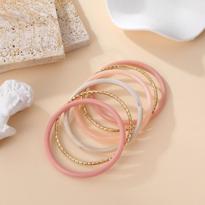 Bracelets joncs Agathe (roses)