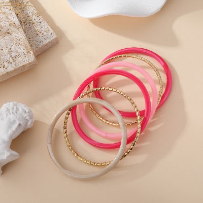 Bracelets joncs Agathe (fushia)