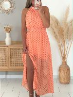 Robe Calliopé (abricot à pois)