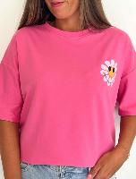 Tee shirt Smiley (rose)