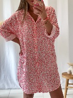 Robe chemise Alix (corail)