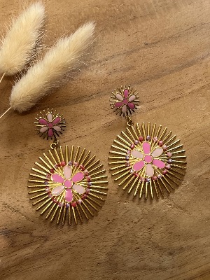 Boucles d’oreilles Alicia (rose)