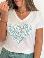 Tee Shirt "coeur" (vert amande)