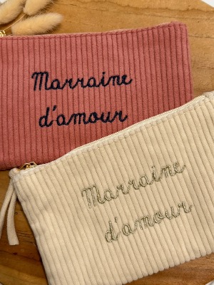 Pochette "Marraine d’amour" (velours)