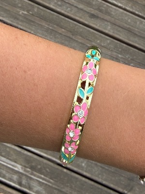 Bracelet Thaïs rose/vert (fin)