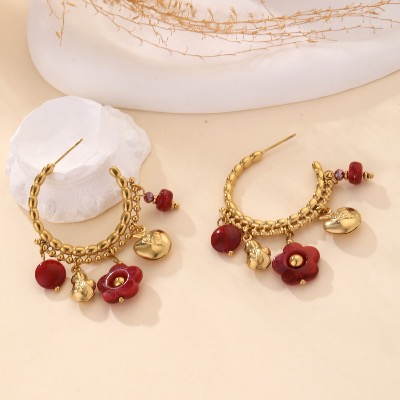 Boucles d’oreilles Ciara (bordeaux)