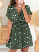 Robe Romane (kaki à pois)