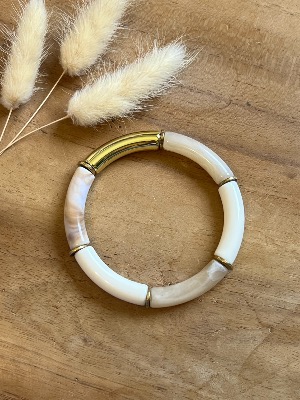 Bracelet Titia (blanc et nude)