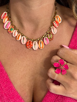 Collier coquillages (multicolore imprimé )