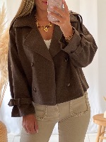 Manteau Trench court Côme (chocolat)