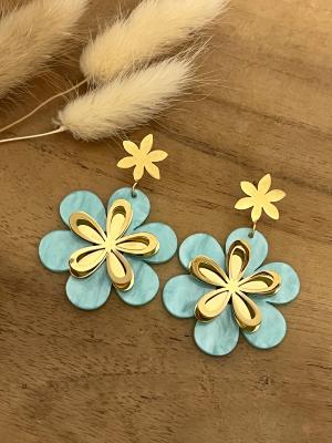 Boucles d’oreilles Flore (bleues)