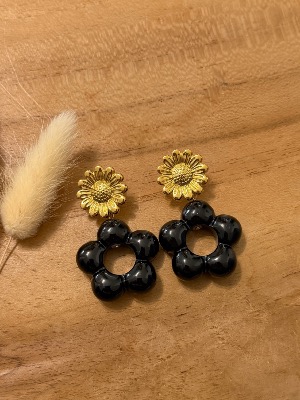 Boucles d’oreilles Elie (noir)