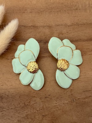 Boucles d’oreilles Alma (vert d’eau)