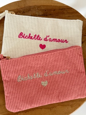 Pochette "Bichette d’amour" (velours)