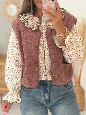 Gilet Timoty (vieux rose)