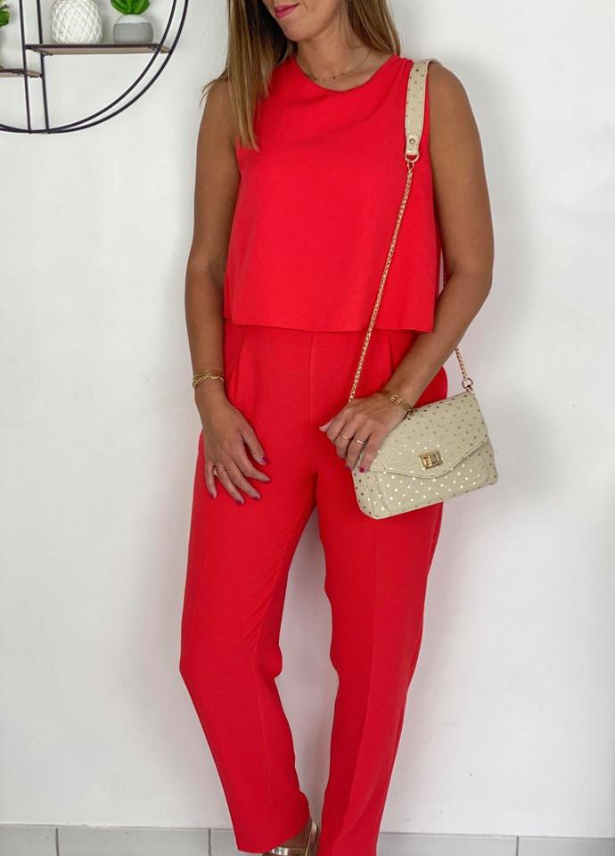 Combi pantalon cassandra rouge
