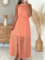 Robe Calliopé (abricot à pois)