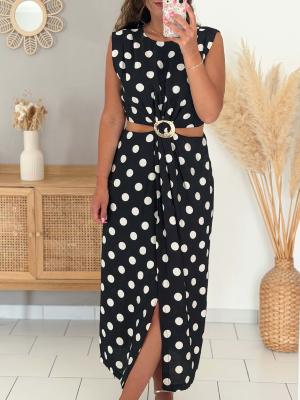 Robe Ornella (noire à pois) 